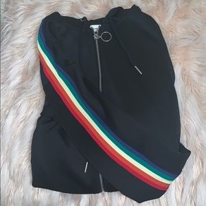 Sunset+Spring rainbow arm sweatshirt